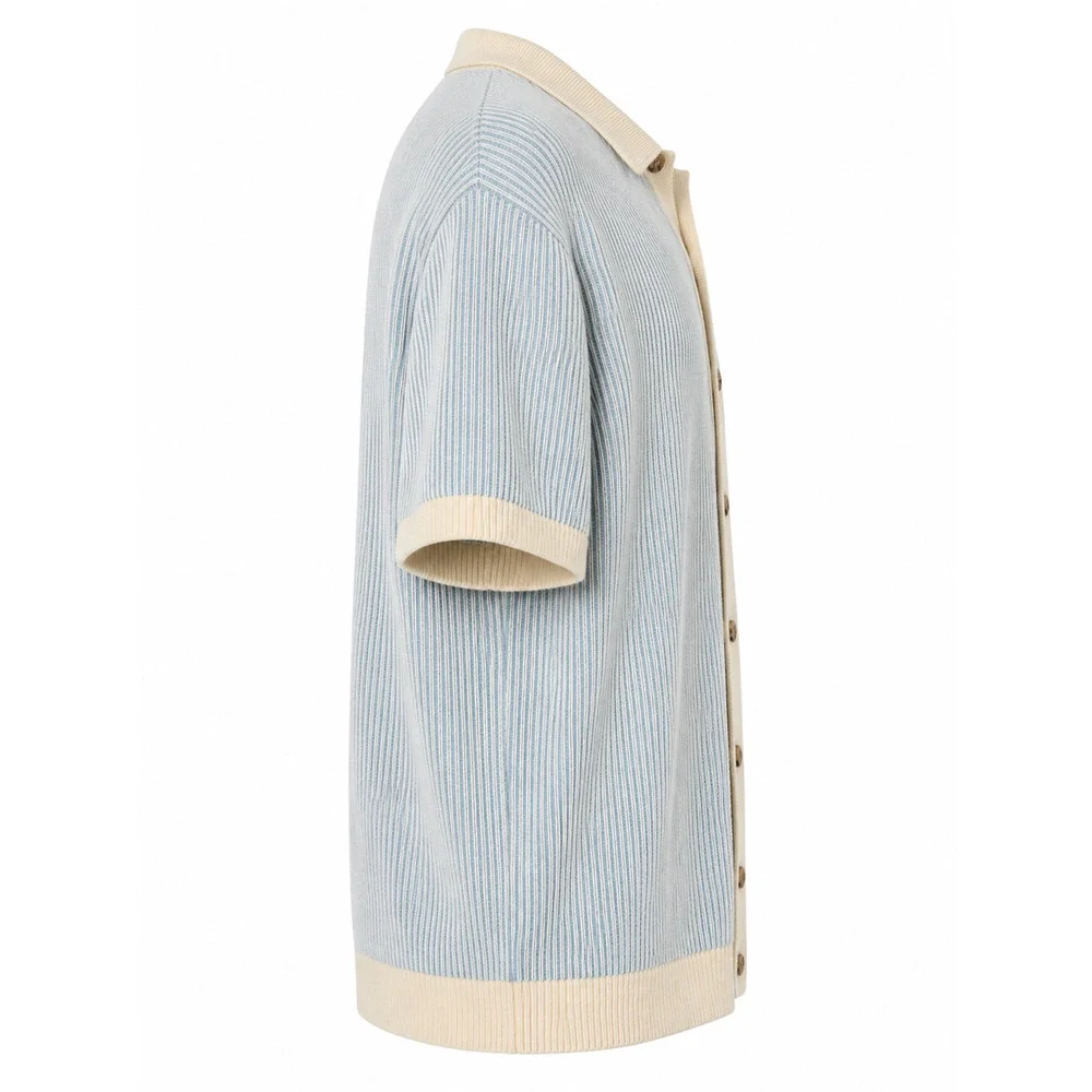 Goodfellow & Co Men's XXL Rib Knit Button Sweater Blue Ivory NWT FAST SHIPPING